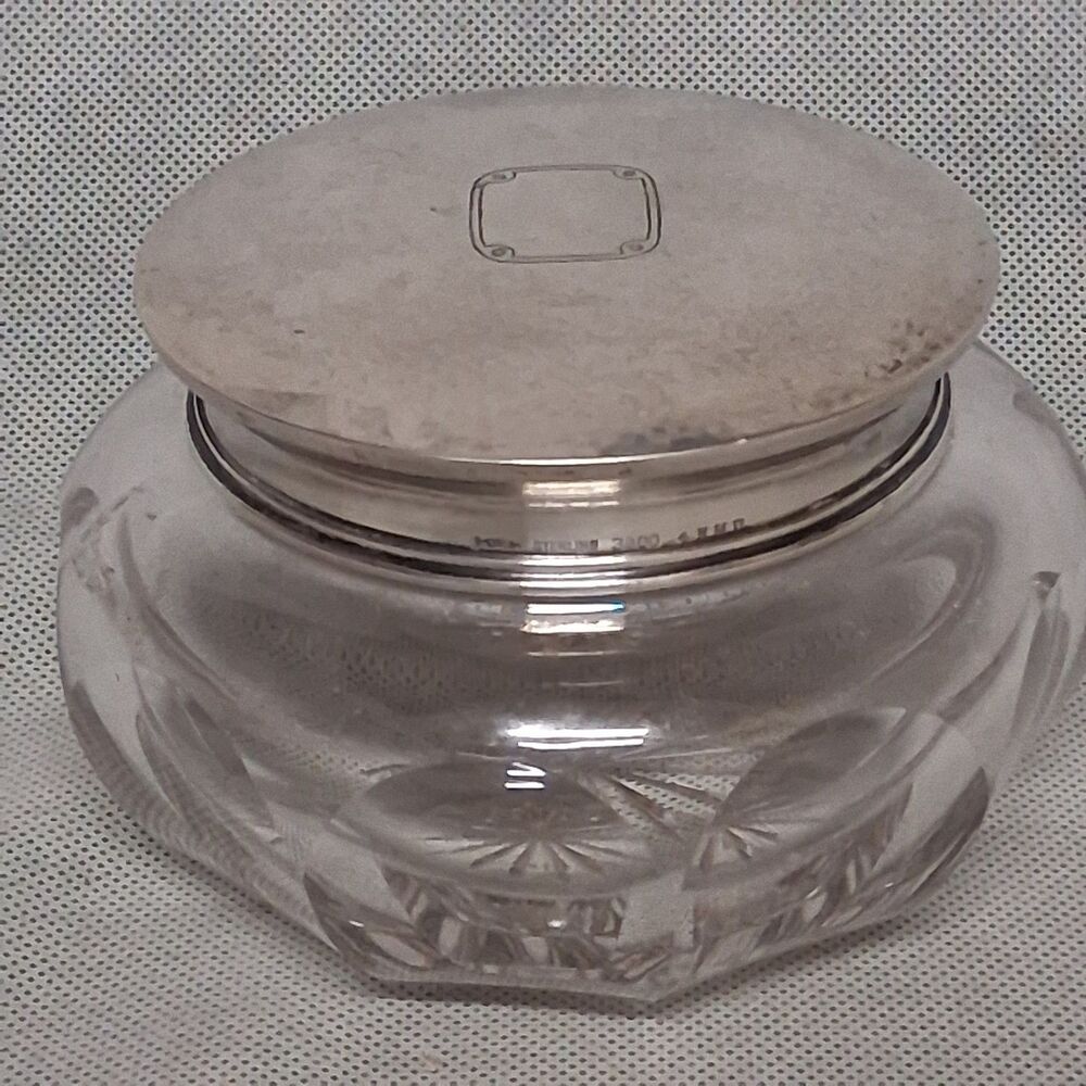 Webster Sterling Silver Vanity Dresser Jar 58 Grams Sterling in Lid 3900